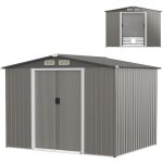 Abri de jardin en m�tal 97m3 - relax4life - t�le d?acier galvanis�e - double porte coulissante - 4 volets ...
