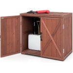 Abri de rangement en sapin - relax4life - 2 portes magn�tiques - espace spacieux et comptoir - armoire ...