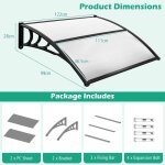 Relax4life auvent incurvé 122 x 99 cm protection solaire / contre pluie / contre vent store banne auvent ... Relax4life auvent incurvé 122 x 99 cm protection solaire / contre pluie / contre vent store banne auvent ...