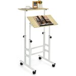 Relax4life bureau dordinateur r�glable en hauteur et angle bureau assis - debout 2 plateaux table dappoint ...