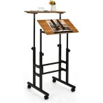 Relax4life bureau dordinateur rglable en hauteur et angle bureau assis - debout 2 plateaux table dappoint ...