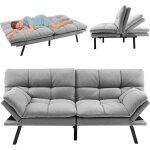 Relax4life canap - lit 5 en 1 convertible mousse  mmoire dossier divis rglable  3 niveaux accoudoirs ...