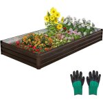 Relax4life carré potager 240 x 120 x 30 cm base ouverte parterres lit de plantation en métal pour légumes ... Relax4life carré potager 240 x 120 x 30 cm base ouverte parterres lit de plantation en métal pour légumes ...