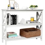 Relax4life console dentr�e 3 niveaux avec renforts en forme de x table de salon avec �tag�re de rangement ...