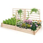 Relax4life jardinière surélevée avec 2 bac à fleurs carré potager avec 3 treillis en bois pour plantes ... Relax4life jardinière surélevée avec 2 bac à fleurs carré potager avec 3 treillis en bois pour plantes ...