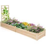 Relax4life jardinière surélevée avec 2 bac à fleurs carré potager avec treillis en bois pour plantes ... Relax4life jardinière surélevée avec 2 bac à fleurs carré potager avec treillis en bois pour plantes ...
