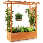 Relax4life jardini�re sur�lev�e sur pied treillis lat�ral & sup�rieur pour plantes grimpantes / l�gumes ...