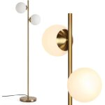 Relax4life lampadaire salon 165 cm en mtal avec 2 ampoules 6 w douille e27 abat - jour lampe led chambre ...