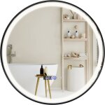 Relax4life miroir lumineux salle de bain dia. 60cm clairage 3 couleurs intensit variable anti - bue ...