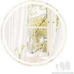 Relax4life miroir mural salle de bain dia. 80cm �clairage tricolore luminosit� r�glable fonction d�sembuage ...