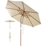 Relax4life parasol inclinable dia 300 cm r�glable en hauteur parasol pliable de jardin pour march� / ...