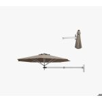 Relax4life parasol mural dia. 250 cm parasol d�port� en polyester 240g 8 baleines parasol de jardin / ...