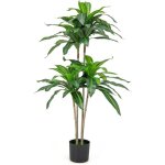 Relax4life plante artificielle 140 cm avec 92 feuilles et pot en ciment palmier artificiel d�coration ...