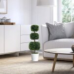 Relax4life plante artificielle 75 cm en pot 3 boule de buis arbre artificiel avec feuilles décoration ... Relax4life plante artificielle 75 cm en pot 3 boule de buis arbre artificiel avec feuilles décoration ...