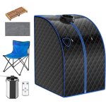 Relax4life sauna  vapeur pliable 3l cabine de sauna 1000w avec chaise tente de sauna portable temps ...