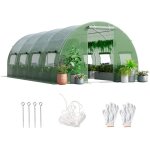 Relax4life serre de jardin 18m serre tunnel de jardin 6 x 3 x 2 m en acier galvanis 2 portes et 10 ...