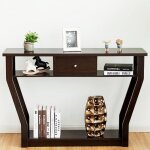 Relax4life table de console dentr�e - tiroir et 3 compartiments de rangement - 120 x 30 x 813 cm - charge ...
