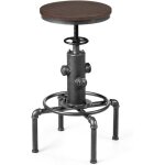 Relax4life tabouret de bar avec hauteur rglable et sige pivotant tabouret industriel avec repose - ...