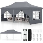 Relax4life tonnelle de jardin pliante 3x6m avec 6 parois amovibles hauteur r�glable tente de r�ception ...