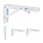 Relaxdays lot de 4 �querres murales fixations pliables pour le mur supports m�tal hxlxp : 11x3x20�cm ...
