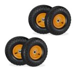 Relaxdays lot de 4 roues de diable 4. 10 / 3. 50 - 4 pneus de rechange axe de 16 mm 136 kg max. 260x85 ... Relaxdays lot de 4 roues de diable 4. 10 / 3. 50 - 4 pneus de rechange axe de 16 mm 136 kg max. 260x85 ...