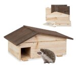 Relaxdays abri pour hrisson avec fond 2 parties quartier dhiver h x l x p : 24 x 46 x 335 cm nature