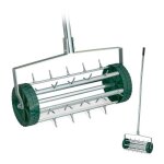 Relaxdays a�rateur de gazon roulant avec manche scarificateur manuel hbt : 145x44x21 cm rouleau � gazon ...