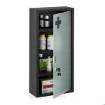 Relaxdays armoire � pharmacie 4 compartiments m�lange de mat�riaux h x l x p : 57 x 27 x 12 cm noire