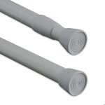 Relaxdays barre tlescopique en acier inoxydable sans perage pour rideau de douche 120 - 220 cm grise ...