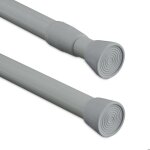 Relaxdays barre tlescopique en acier inoxydable sans perage pour rideau de douche 66 - 110 cm grise ...