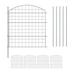 Relaxdays barri�re de jardin cl�ture m�tallique piquets � planter 5 �l�ments chacun h x l : 78 x 75 cm ...