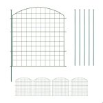 Relaxdays barri�re de jardin cl�ture m�tallique piquets � planter 5 �l�ments chacun h x l : 78 x 75 cm ...