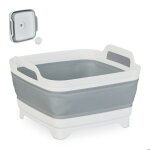 Relaxdays bassine pour la vaisselle avec syst�me d?�vacuation 9 litres h x l x p : 20 x 31 x 31 cm blanc ...