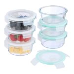 Relaxdays botes alimentaires en verre lot de 6 couvercle hermtique en plastique 400 ml rcipients transparen ...