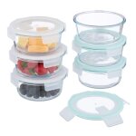 Relaxdays bo�tes alimentaires en verre lot de 6 couvercle herm�tique en plastique 620 ml r�cipients transparen ...