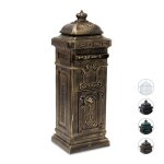 Relaxdays bo�te aux lettres anglaise sur pied en alu colonne vintage nostalgie design british dor�