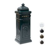 Relaxdays bo�te aux lettres anglaise sur pied en alu colonne vintage nostalgie design british vert