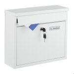 Relaxdays boite aux lettres porte - �tiquette en fer avec 4 cl�s h x l x p : 31 x 36 x 12 cm blanche