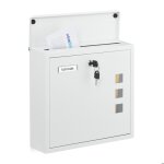 Relaxdays boite aux lettres vitres pratiques fer robuste 4 cl�s h x l x p : 33 x 35 x 12 cm blanche