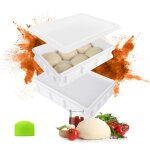 Relaxdays bo�te � p�te � pizza lot 2 1 couvercle 7 x 40 x 30 cm plastique empilable pour 6 p�tons blanche ...