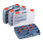 Relaxdays boîte de rangement pour vis lot de 3 caisse pour boulons 6x32x26 cm compartiments ajustables ... Relaxdays boîte de rangement pour vis lot de 3 caisse pour boulons 6x32x26 cm compartiments ajustables ...