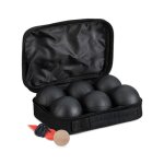 Relaxdays boule de ptanque lot de 6 boules mtalliques avec cochonnet et mesureur set en acier et nylon ...