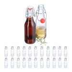Relaxdays bouteille en verre lot de 24 capacit� de chacune : 250 ml � remplir bouchon m�canique transparente ...