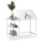 Relaxdays bureau inclinable 3 tagres de nombreux angles table d?ordinateur travailhlp: 75 x 110 x 55 ...