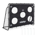 Relaxdays cage foot avec mur de tir pour petits et grands acier hxlxp : 153 x 217 x 75 cm jardin noire ...