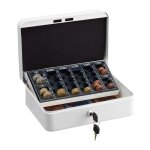 Relaxdays caisse  monnaie verrouillable fer monnayeur pour pices et billets h x l x p : 9x25x18 ...