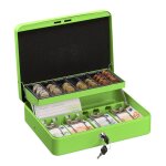 Relaxdays caisse � monnaie verrouillable monnayeur & 4 compartiments � billets fer hlp 85 x 305 x 245 ...