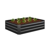 Relaxdays carr� potager m�tal galvanis� fleurs plantes et l�gumes hxlxp�: 30x120x90�cm jardini�re d?ext�rieur ...
