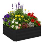 Relaxdays carr� potager m�tal galvanis� fleurs plantes et l�gumes hxlxp�: 30x90x90�cm jardini�re d?ext�rieur ...