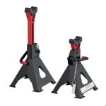 Relaxdays chandelle 2 pices 29 - 42 cm cric ajustable 3t de capacit voiture caravane acier noir / rouge ...